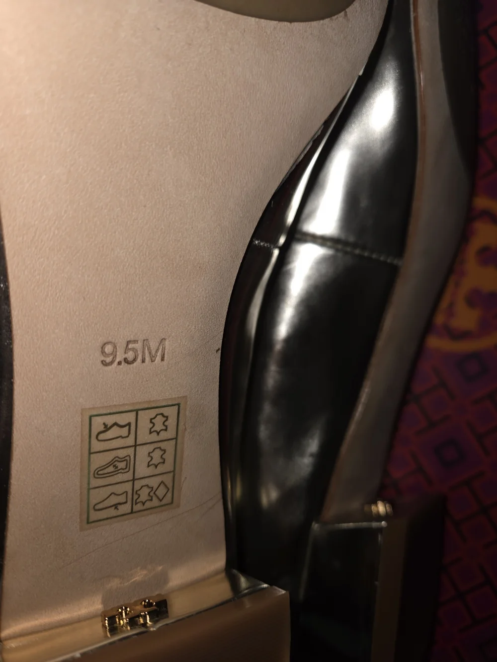 Tory Burch Gigi Mettalic Block Heel sz 9.5